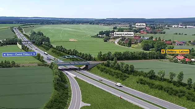 Železniční most ve Svitavách-Lačnově na vizualizaci Ředitelství silnic a dálnic.