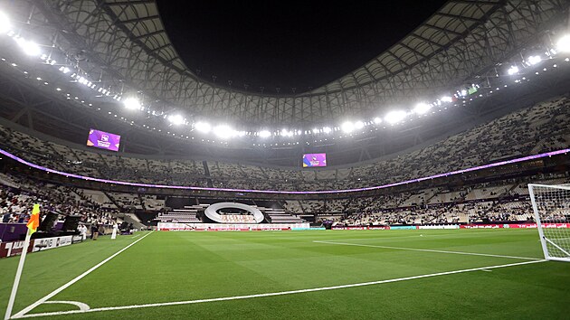 Stadion Lusail Iconic, dějiště finále MS 2022 v Kataru s kapacitou pro 80 tisíc fanoušků, při prvním „zátěžovém testu“: duelu mezi Al Hilálem a Zamalekem.