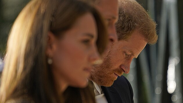 Princezna Kate, princ William a princ Harry (Windsor, 10. z 2022)