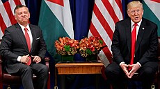 Americký prezident Donald Trump a jordánský král Abdalláh II. (20. zá�í 2017)