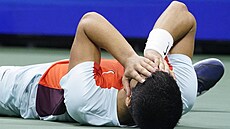 Carlos Alcaraz po vyhraném semifinále na US Open.