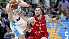 Michal Sokolowki ve tvrtfinále EuroBasketu.