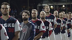 Česká baseballová reprezentace během hymny
