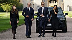 Princezna Kate, princ William, princ Harry a vévodkyn Meghan (Windsor, 10....