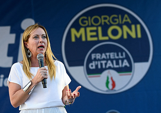 éfka strany Brati Itálie Giorgia Meloniová (11. záí 2022)