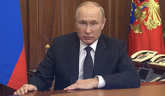 Ruský prezident Vladimir Putin v projevu k národu vyhlásil ástenou...