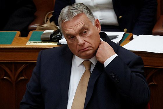 Maarský premiér Viktor Orbán se úastní podzimního zasedání parlamentu v...