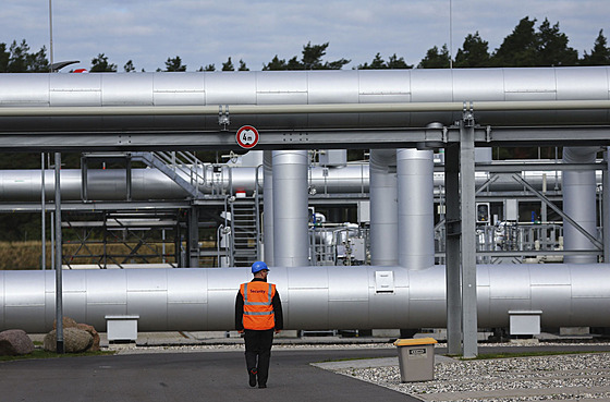 Spádová stanice plynovodu Nord Stream 2 v německém Lubminu (září 2022)