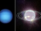 Snímky planety Neptun poízené sondou Voyager 2 (1989) Hubbleovým teleskopem...