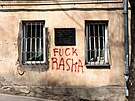 Protiruské heslo na ulici v gruzínském Tbilisi (duben 2022)