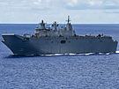 Australian Defense Force (ADF) HMAS Canberra (L02) steams ahead during a...