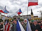 V Ostrav se selo odhadem kolem 1 000 demonstrant. (28. záí 2022)
