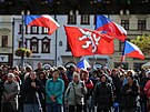 Demonstrace proti vlád v Plzni. (28. záí 2022)
