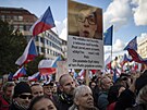 Demonstrace eská republika na 1. míst s názvem Nenásilná revoluce v Praze....