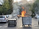 Dsledky protivládního protestu v íránském Teheránu (20. záí 2022)