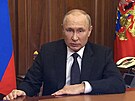 Snímek z videa, na kterém ruský prezident Vladimir Putin pronesl projev...