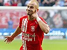 eský ofenzivní záloník Václav erný z Twente Enschede slaví gól proti PSV...