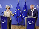 Pedsedkyn Evropské komise Ursula von der Leyenová a éf diplomacie EU Josep...