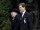 Dánská královna Margrethe II. a ecký korunní princ Pavlos na pohbu britské...