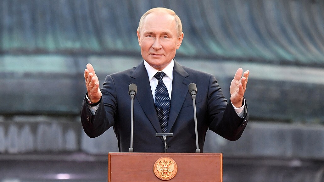 Veliký Novgorod. Ruský prezident Vladimir Putin řeční při příležitosti 1160....