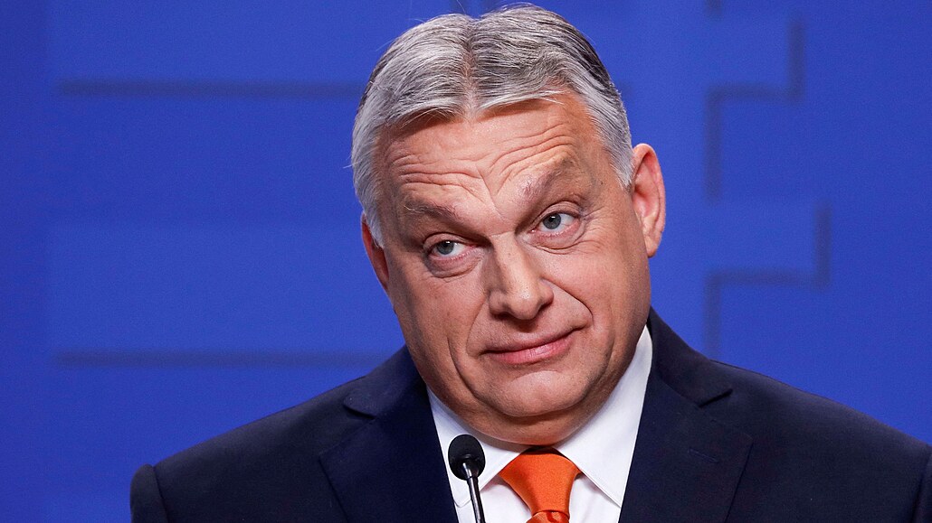 Maďarský premiér Viktor Orbán po parlamentních volbách v Budapešti. (6. dubna...