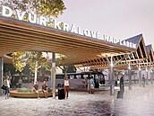 Vizualizace přestavby dopravního terminálu ve Dvoře Králové nad Labem