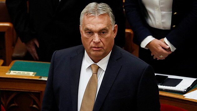 Maarsk premir Viktor Orbn se astn podzimnho zasedn parlamentu v Budapeti. (26. z 2022)