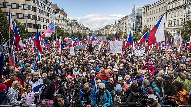 Ilustraní foto demonstrace na Václavském námstí  