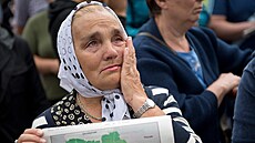 Žena s mapou Novoruska na demonstraci proruských separatistů v Doněcku (18....
