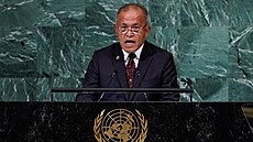 Prezident Marshallových ostrov David Kabua na Valném shromádní OSN (21. záí...