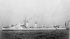 Torpédoborec HMS Glowworm, který taranoval kiník Admiral Hipper.
