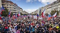 Demonstrace eská republika na 1. míst s názvem Nenásilná revoluce v Praze....