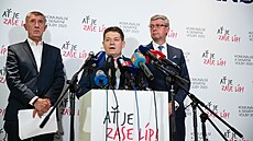 Patrik Nacher na tiskové konferenci ve �tábu hnutí ANO (24. zá�í 2022)