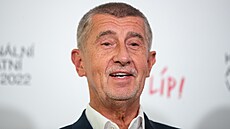 Andrej Babi� hovo�í na tiskové konferenci ve �tábu hnutí ANO (24. zá�í 2022)