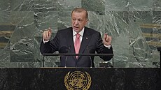 Turecký prezident Recep Tayyip Erdogan na 77. Valném shromádní OSN v New...