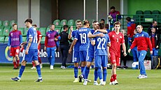 Hrá�i Moldavska se radují z výhry nad Lichten�tejnskem v Lize národ�.