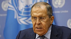 Ruský ministr zahranií Sergej Lavrov na konferenci OSN (24. záí 2022)