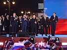Ruský prezident Vladimir Putin na koncertu konaném na Rudém námstí v Moskv na...