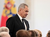 Ruský ministr obrany Sergej Šojgu na ceremoniálu k anexi ukrajinských území...