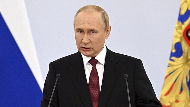 Vladimir Putin oznamuje anexi okupovaných ukrajinských území. (30. září 2022)