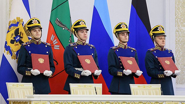 Ceremoniál k anexi ukrajinských území v Kremlu (30. září 2022)