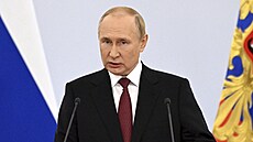 Vladimir Putin oznamuje anexi okupovaných ukrajinských území. (30. záí 2022)