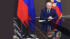 Ruský prezident Vladimir Putin hovoří během setkání prostřednictvím... | na serveru Lidovky.cz | aktuální zprávy
