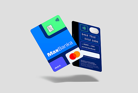 Vizuál platebních karet Max banky