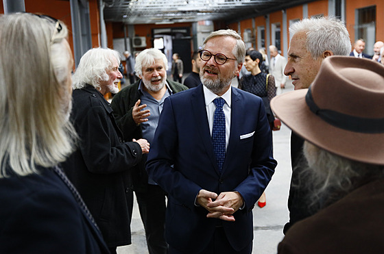 Do volebního tábu SPOLU v Brn dorazil premiér Petr Fiala. (1. íjna 2022)