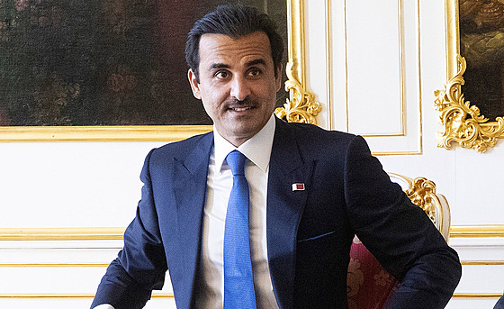 Katarský emír Tamim bin Hamad Sání na návtv v Praze. (5. íjna 2022)