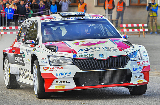 Posádka Jan Kopecký, Jan Hlouek na trati Rallye Paejov.