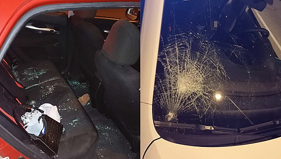 Muž kusem cihly rozbil na projíždějícím autě boční okénko a zranil na sedadle...