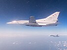 Ruský strategický bombardér Tu-22M3 nad Stedozemním moem (19. února 2022)