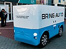 Autonomn elektromobil Bringauto na Mezinrodnm strojrenskm veletrhu v Brn.